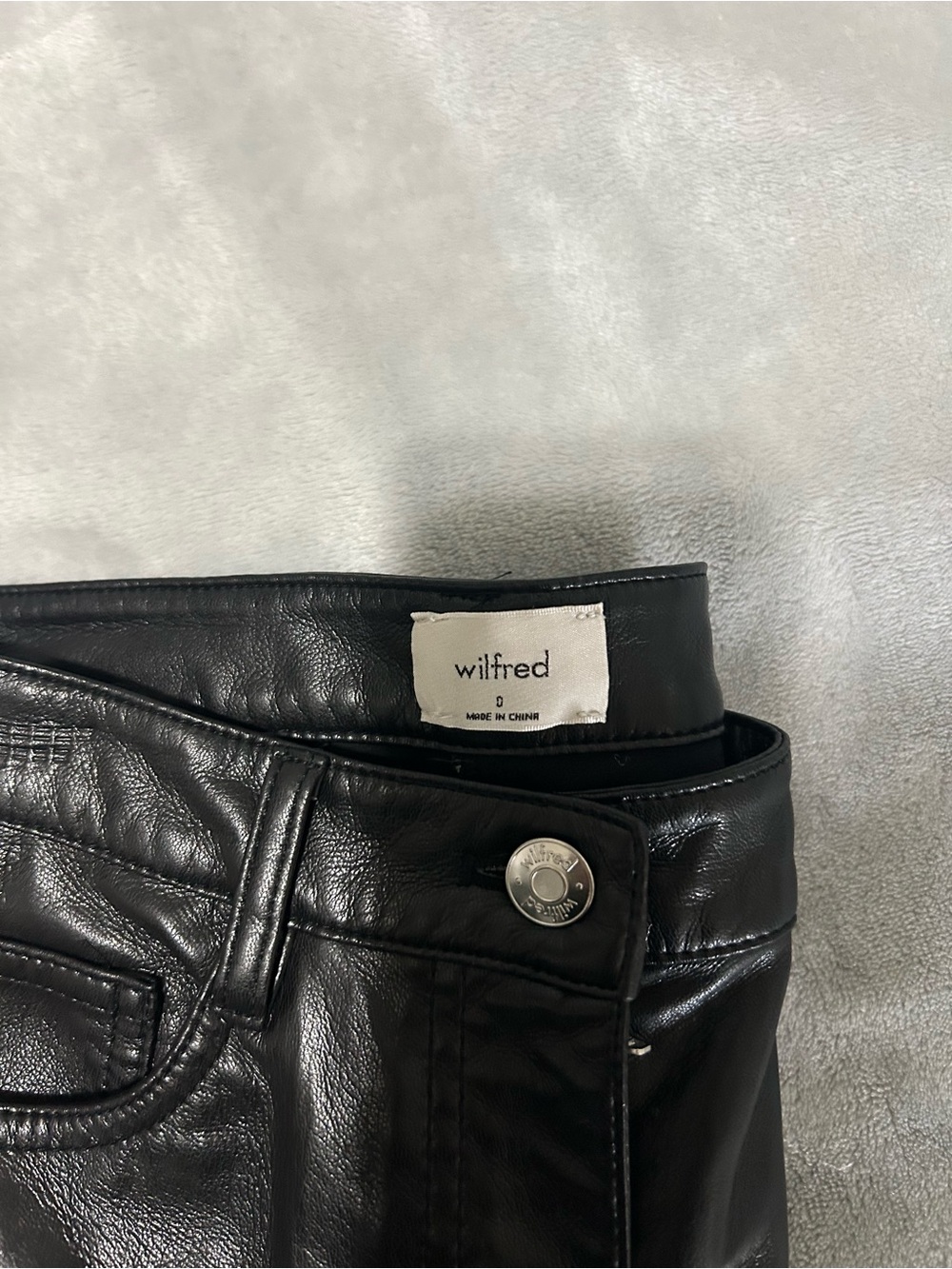 Wilfred Black Faux Leather High-Rise Pants